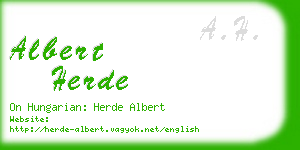 albert herde business card